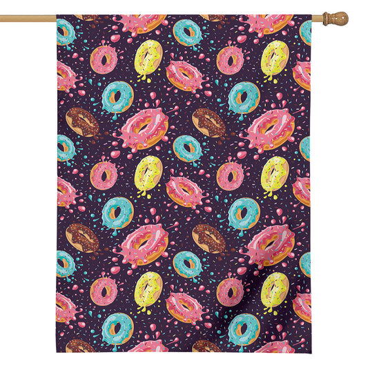 Sprinkles Donut Pattern Print House Flag