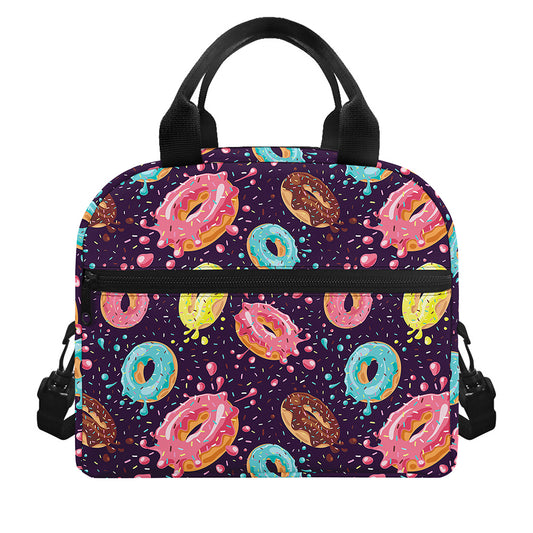 Sprinkles Donut Pattern Print Insulated Lunch Bag
