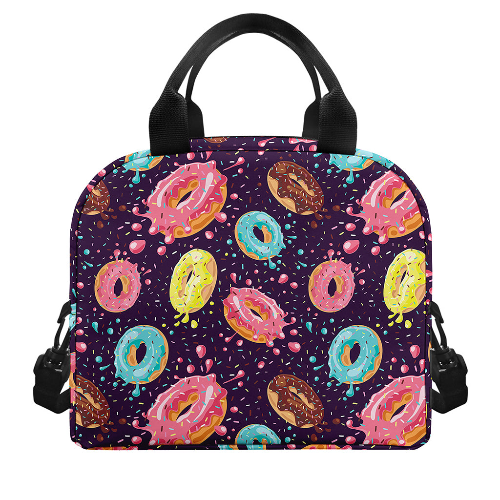 Sprinkles Donut Pattern Print Insulated Lunch Bag