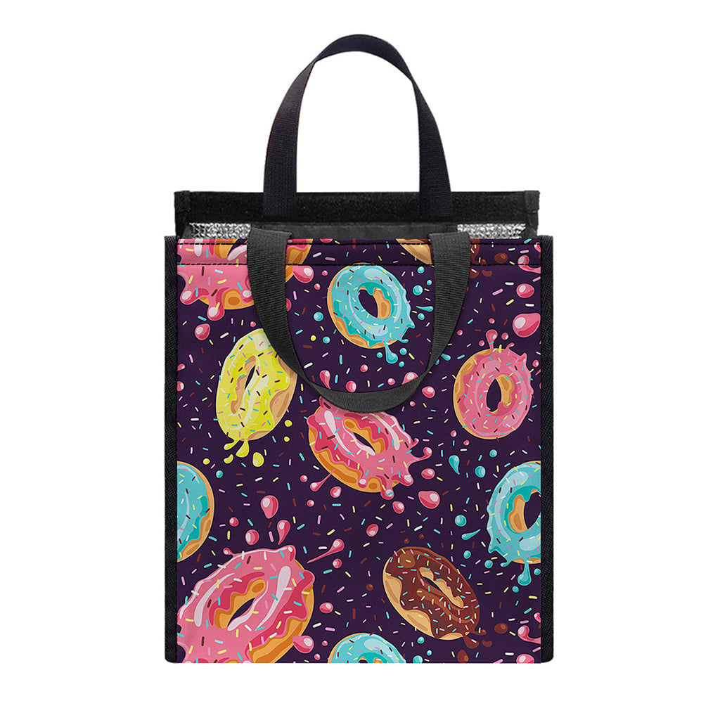 Sprinkles Donut Pattern Print Insulated Lunch Tote