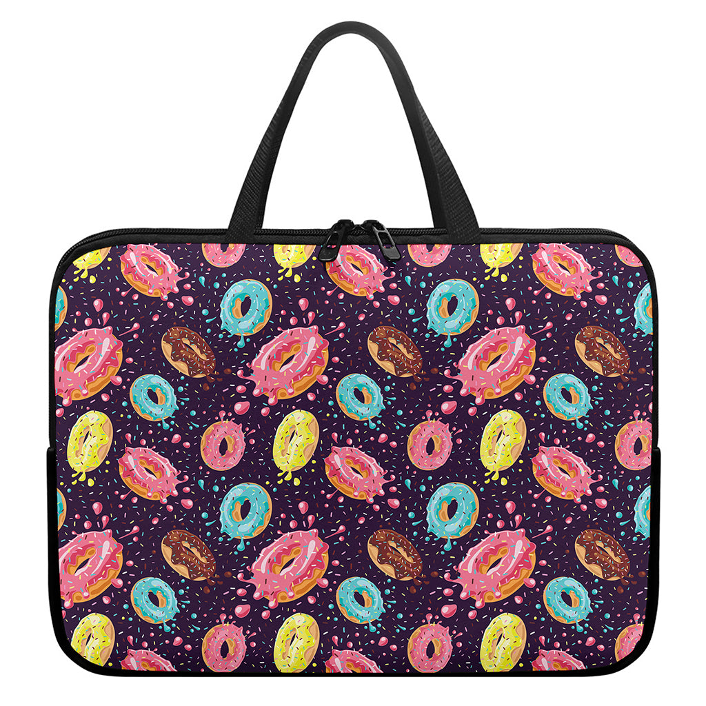 Sprinkles Donut Pattern Print Laptop Sleeve With Handle