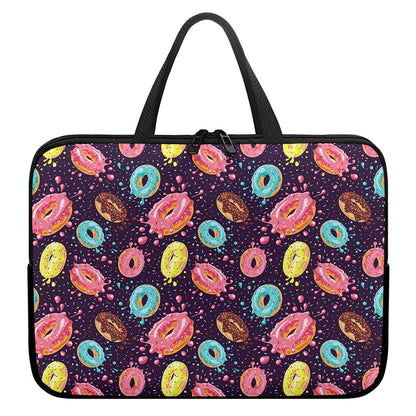 Sprinkles Donut Pattern Print Laptop Sleeve With Handle