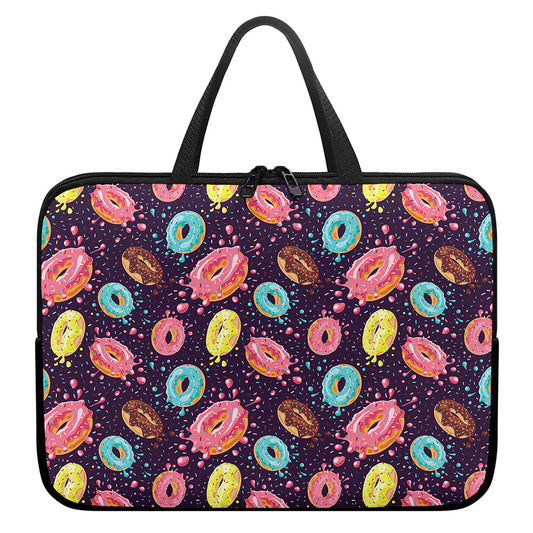 Sprinkles Donut Pattern Print Laptop Sleeve With Handle