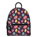 Sprinkles Donut Pattern Print Leather Backpack