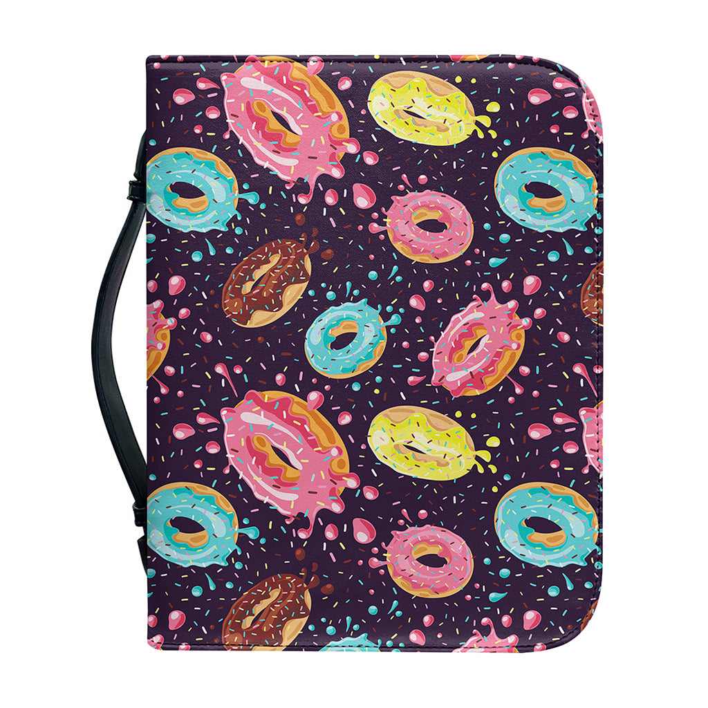 Sprinkles Donut Pattern Print Leather Bible Cover