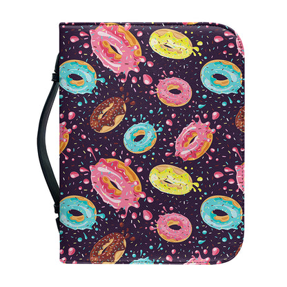 Sprinkles Donut Pattern Print Leather Bible Cover