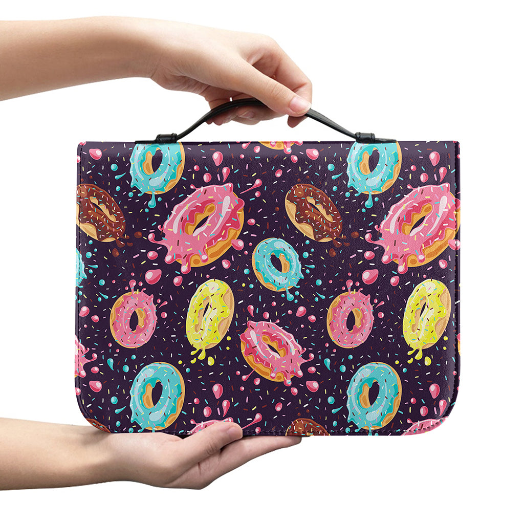 Sprinkles Donut Pattern Print Leather Bible Cover