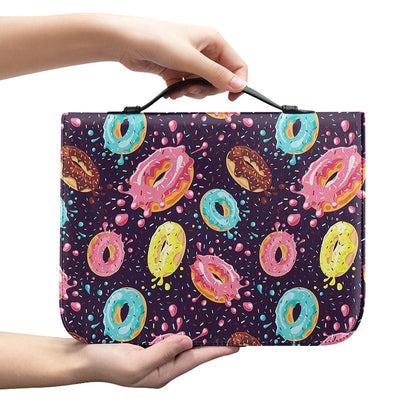 Sprinkles Donut Pattern Print Leather Bible Cover