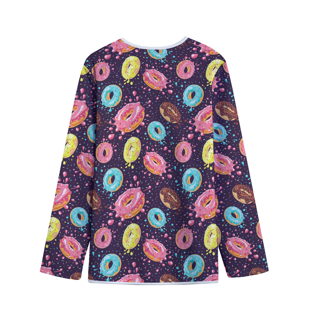 Sprinkles Donut Pattern Print Long Sleeve Short Coat