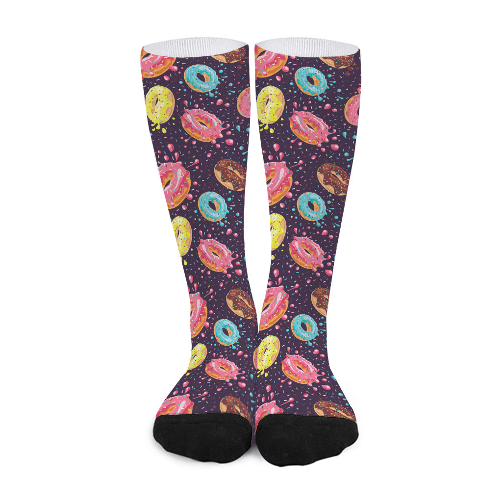 Sprinkles Donut Pattern Print Long Socks