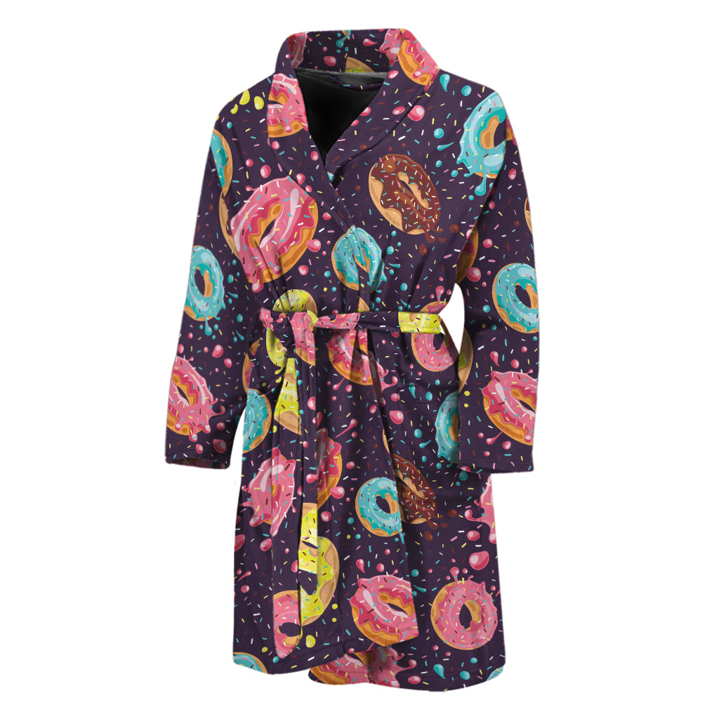 Sprinkles Donut Pattern Print Men's Bathrobe