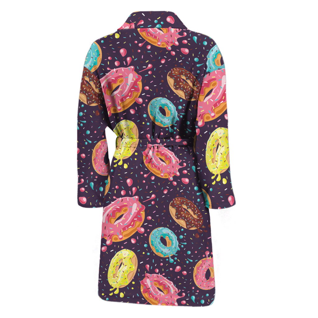 Sprinkles Donut Pattern Print Men's Bathrobe