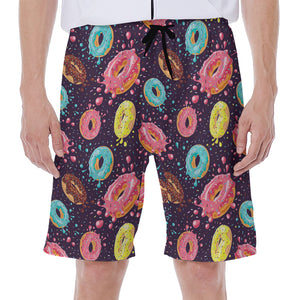 Sprinkles Donut Pattern Print Men's Beach Shorts