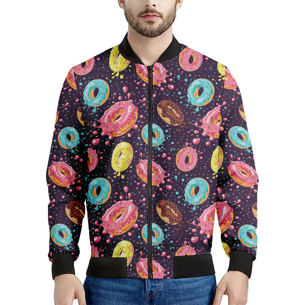 Sprinkles Donut Pattern Print Men's Bomber Jacket