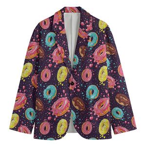 Sprinkles Donut Pattern Print Men's Cotton Blazer