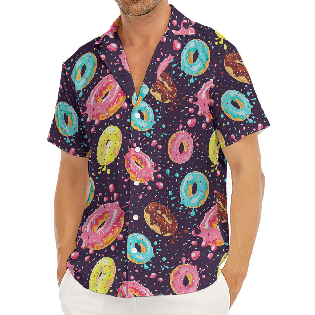 Sprinkles Donut Pattern Print Men's Deep V-Neck Shirt