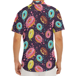 Sprinkles Donut Pattern Print Men's Deep V-Neck Shirt