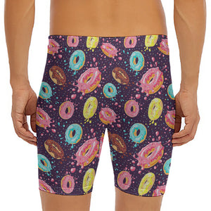 Sprinkles Donut Pattern Print Men's Long Boxer Briefs