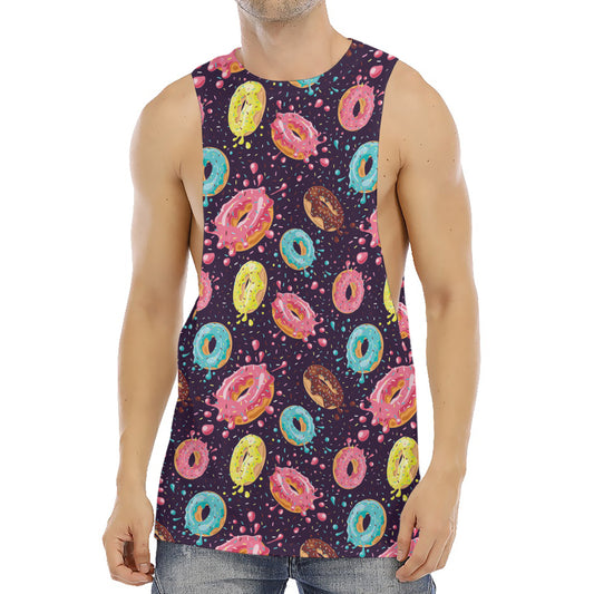 Sprinkles Donut Pattern Print Men's Muscle Tank Top