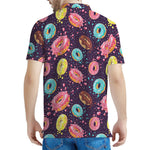Sprinkles Donut Pattern Print Men's Polo Shirt