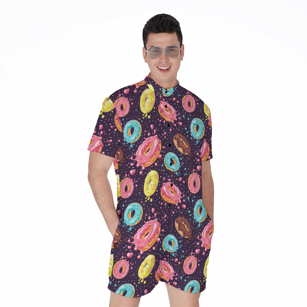 Sprinkles Donut Pattern Print Men's Rompers