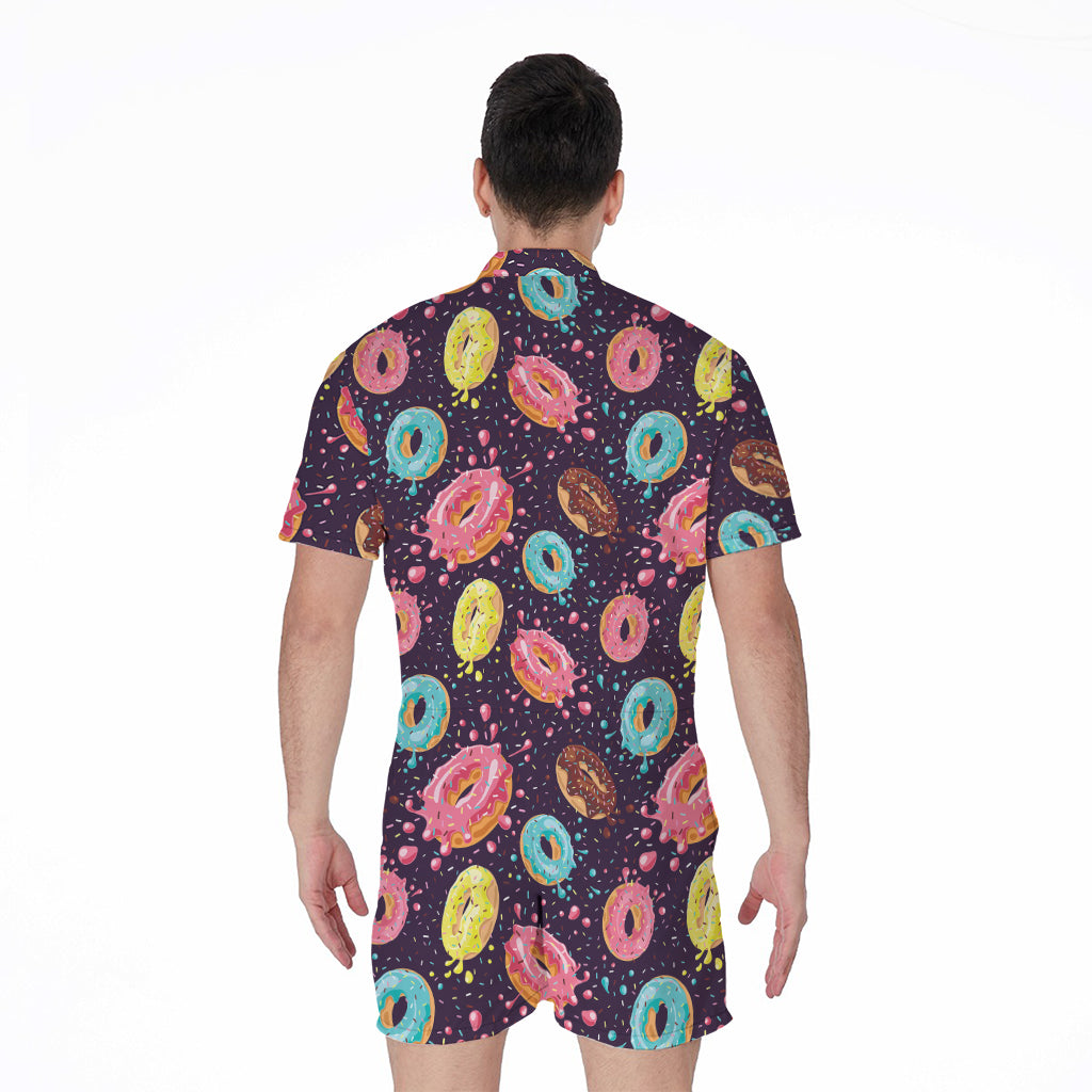 Sprinkles Donut Pattern Print Men's Rompers