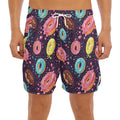 Sprinkles Donut Pattern Print Men's Split Running Shorts