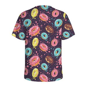 Sprinkles Donut Pattern Print Men's Sports T-Shirt