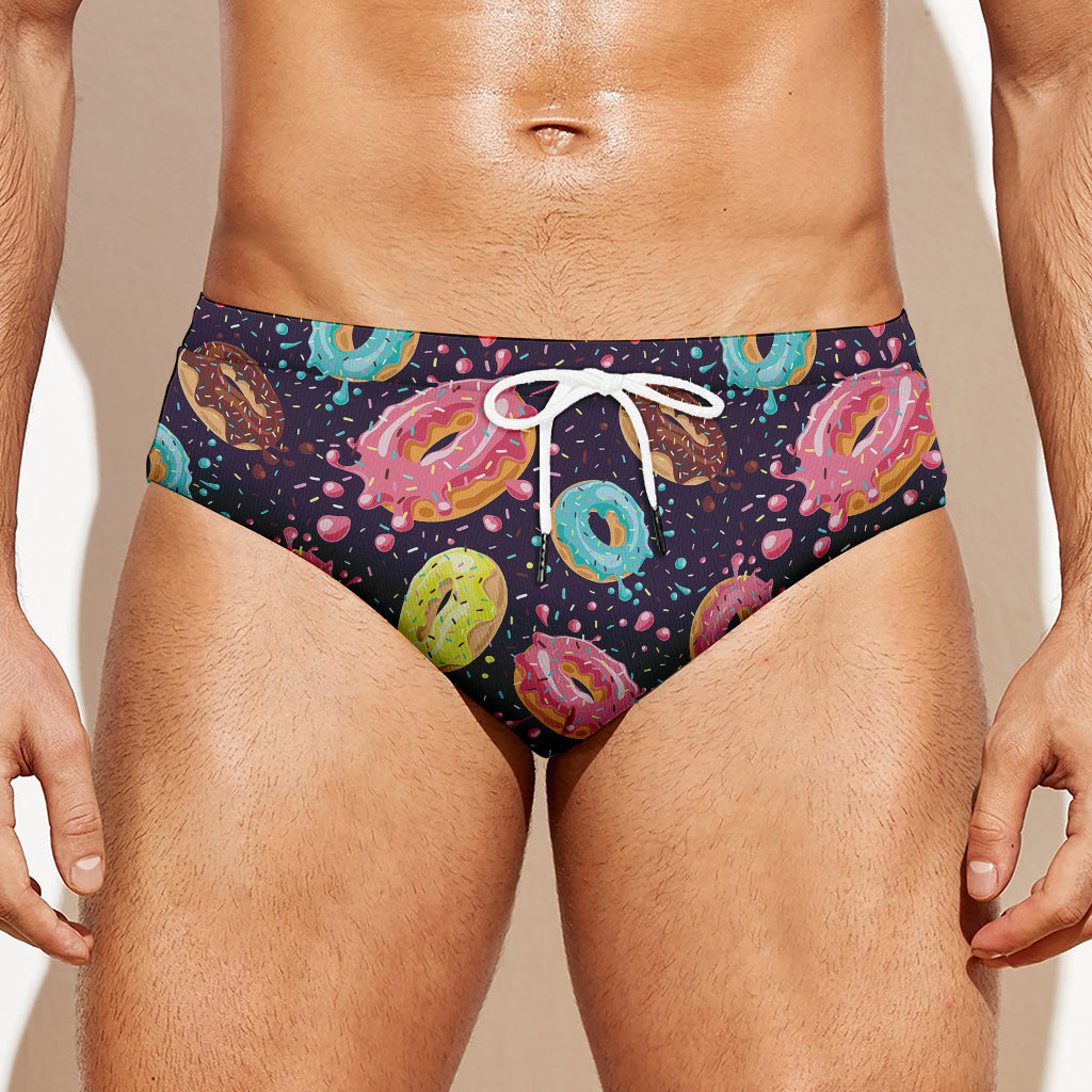 Sprinkles Donut Pattern Print Men's Swim Briefs