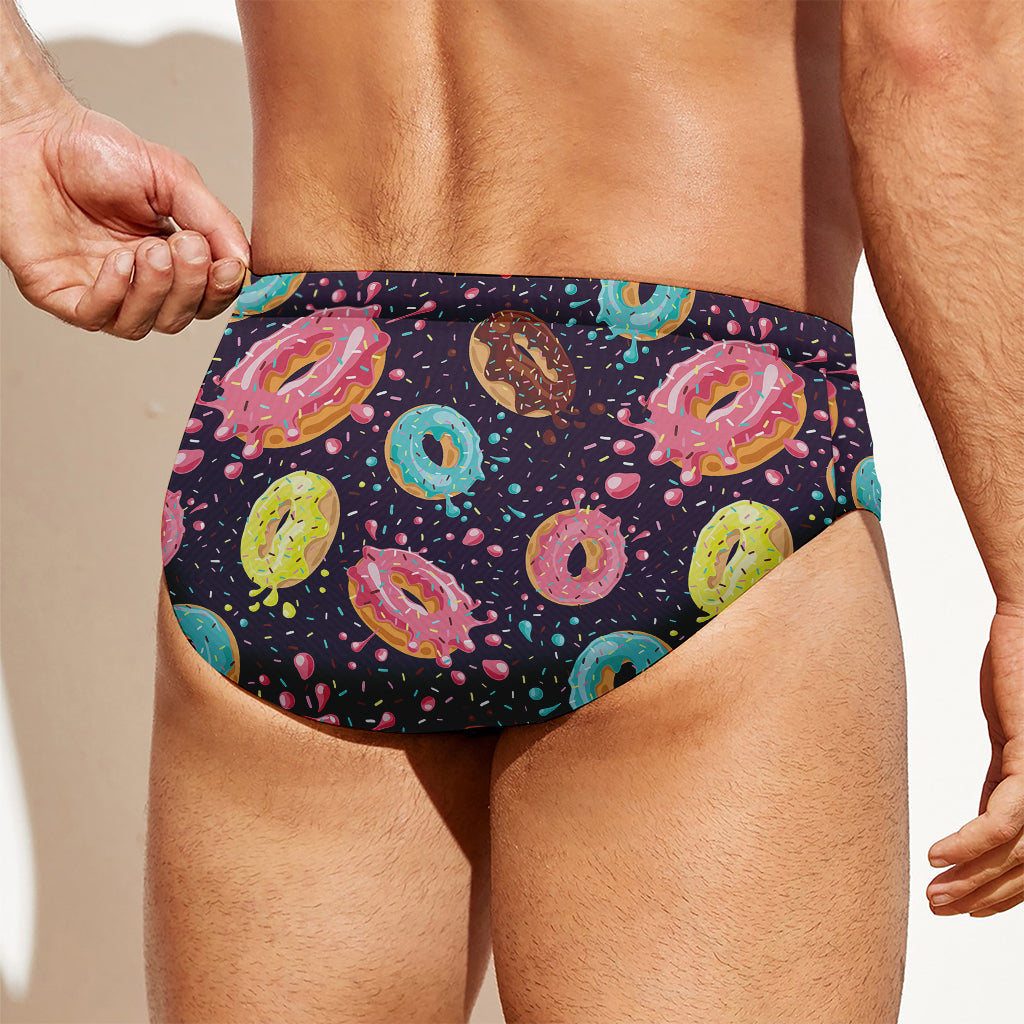 Sprinkles Donut Pattern Print Men's Swim Briefs