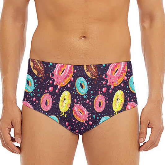Sprinkles Donut Pattern Print Men's Triangle Swim Briefs