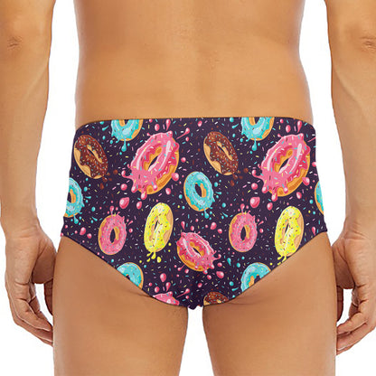 Sprinkles Donut Pattern Print Men's Triangle Swim Briefs