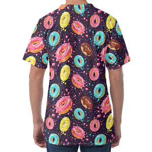 Sprinkles Donut Pattern Print Men's Velvet T-Shirt