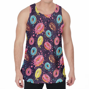 Sprinkles Donut Pattern Print Men's Velvet Tank Top