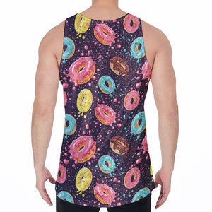 Sprinkles Donut Pattern Print Men's Velvet Tank Top