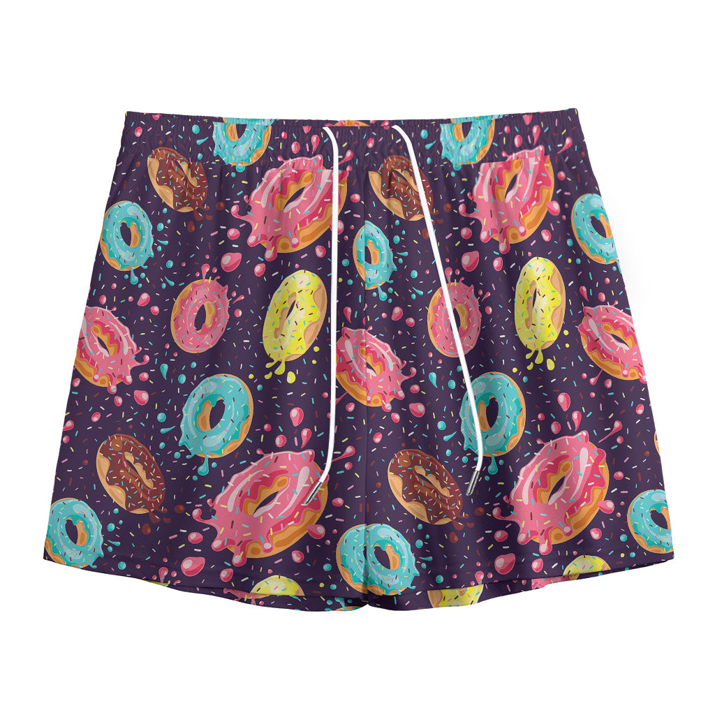 Sprinkles Donut Pattern Print Mesh Shorts