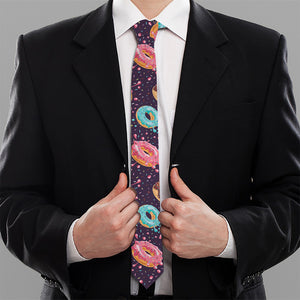 Sprinkles Donut Pattern Print Necktie