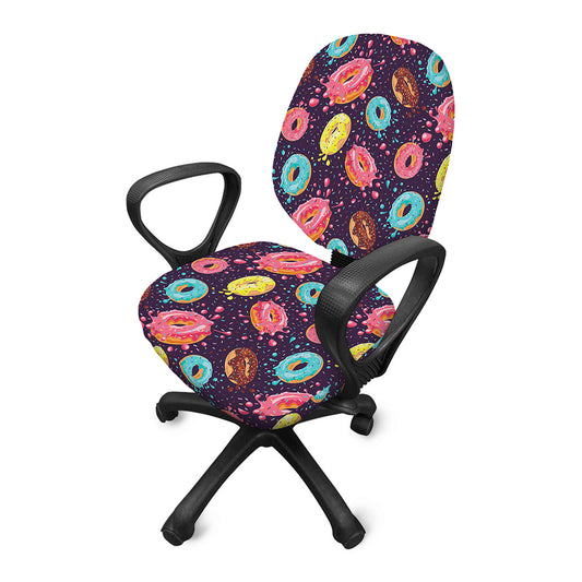Sprinkles Donut Pattern Print Office Chair Cover