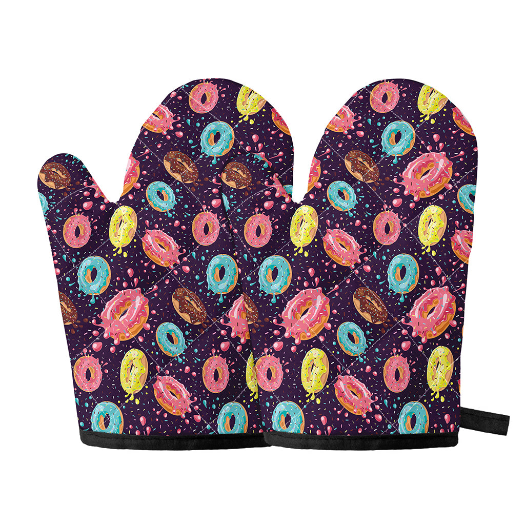 Sprinkles Donut Pattern Print Oven Mitts