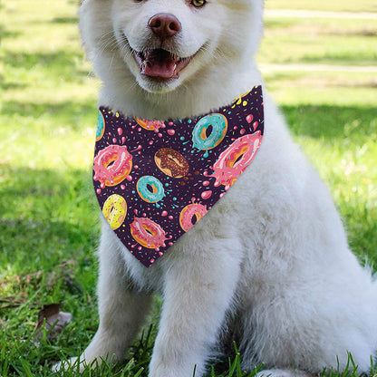 Sprinkles Donut Pattern Print Over The Collar Dog Bandana