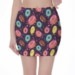 Sprinkles Donut Pattern Print Pencil Mini Skirt