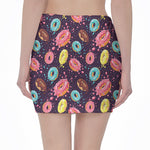 Sprinkles Donut Pattern Print Pencil Mini Skirt