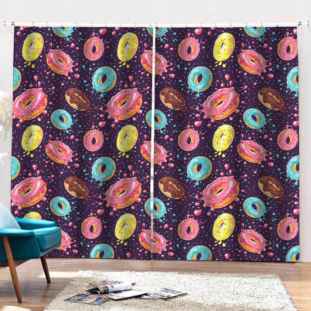 Sprinkles Donut Pattern Print Pencil Pleat Curtains