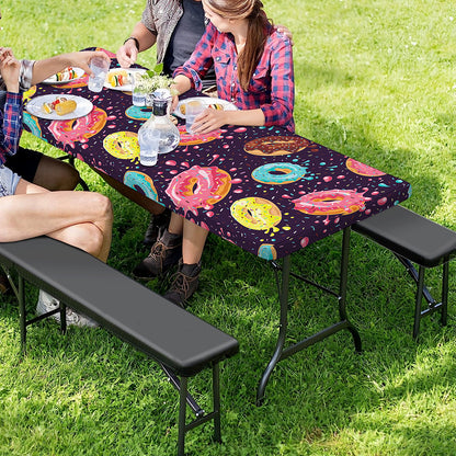 Sprinkles Donut Pattern Print Picnic Table Cover