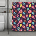 Sprinkles Donut Pattern Print Polyester Shower Curtain