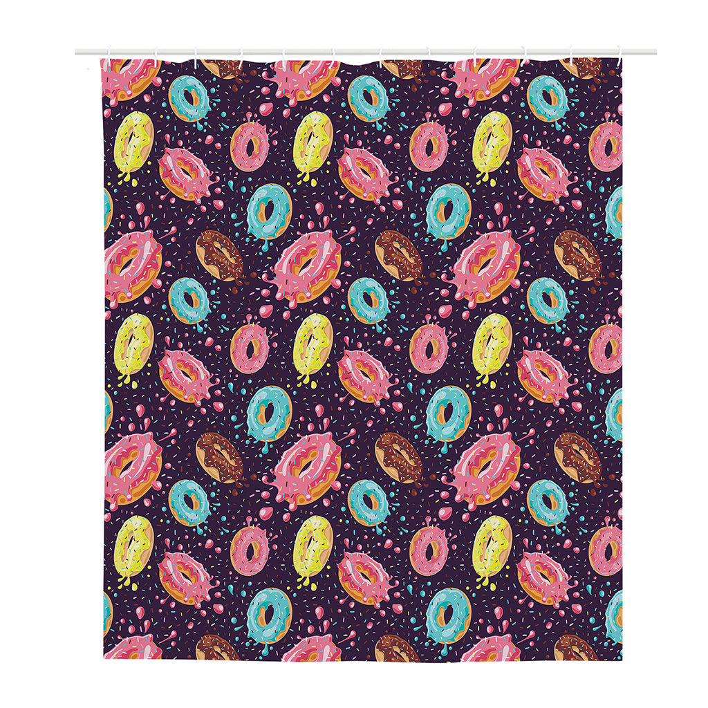 Sprinkles Donut Pattern Print Polyester Shower Curtain