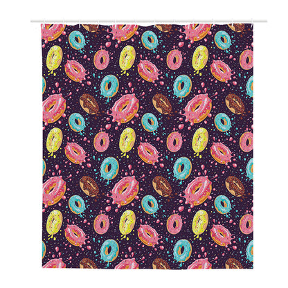Sprinkles Donut Pattern Print Polyester Shower Curtain