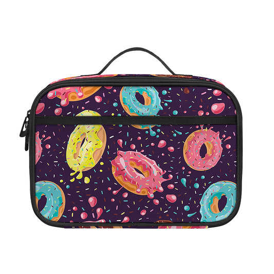 Sprinkles Donut Pattern Print Portable Lunch Bag