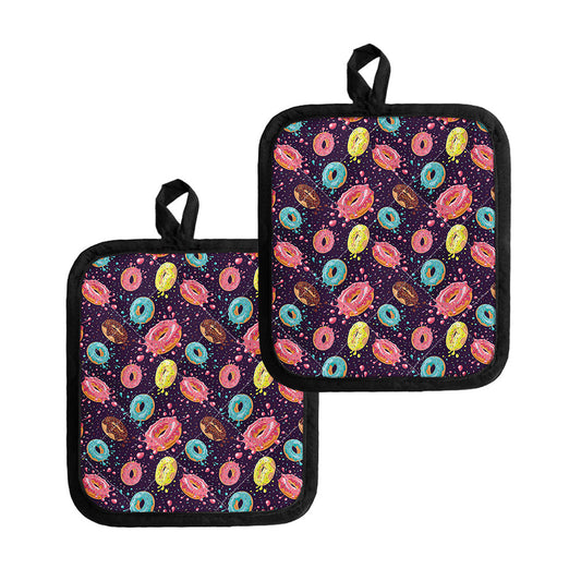 Sprinkles Donut Pattern Print Pot Holders