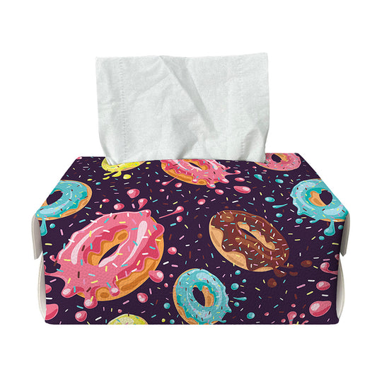 Sprinkles Donut Pattern Print Rectangle Tissue Box Cover